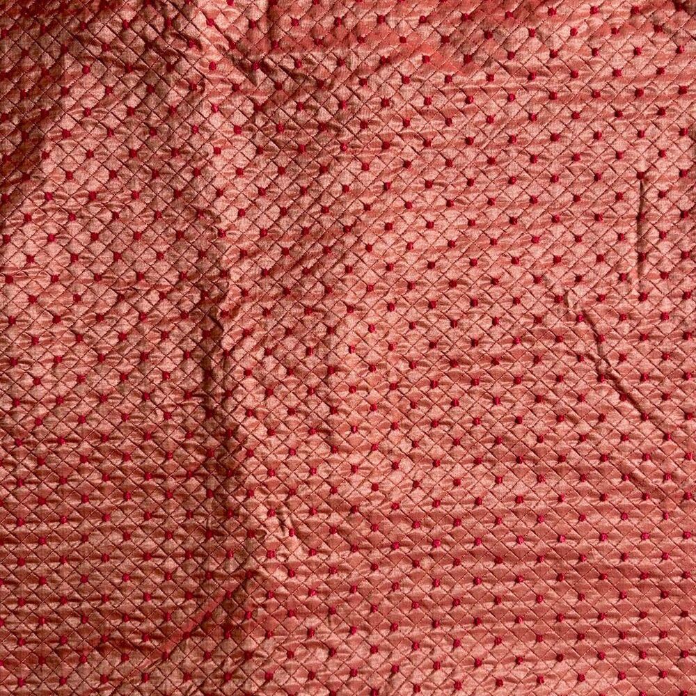 Vintage CanterburyGolden Burgundy Quilted Jacquard Fabric Chenille Dot Matelassé